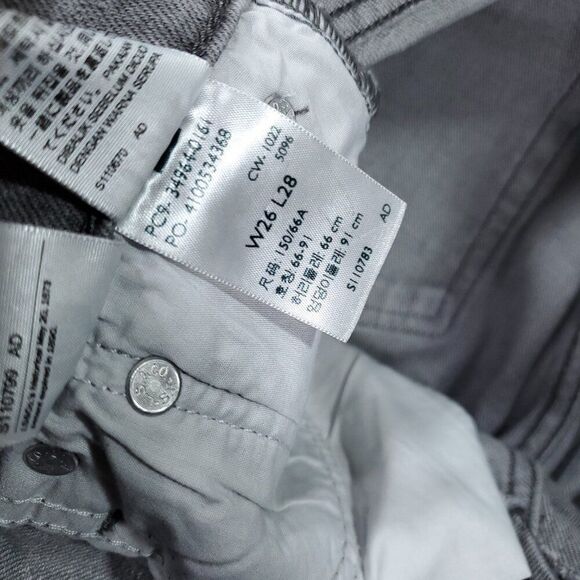 Levi's Premium Wedgie Straight Fit Jeans Gray Stretch Size 26 x 28 High Rise - Picture 7 of 9